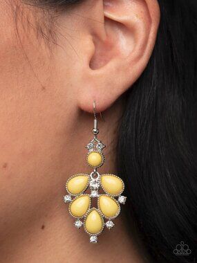 Paparazzi Jewelry - Transcendental Teardrops - Yellow Earrings - Vintage